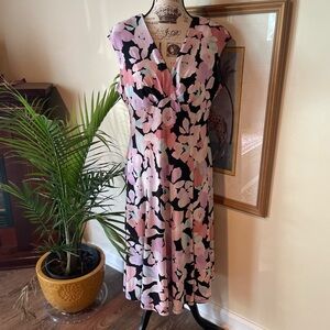 Evan Picone Black Label Floral Midi dress ~ 10 ~ stretch